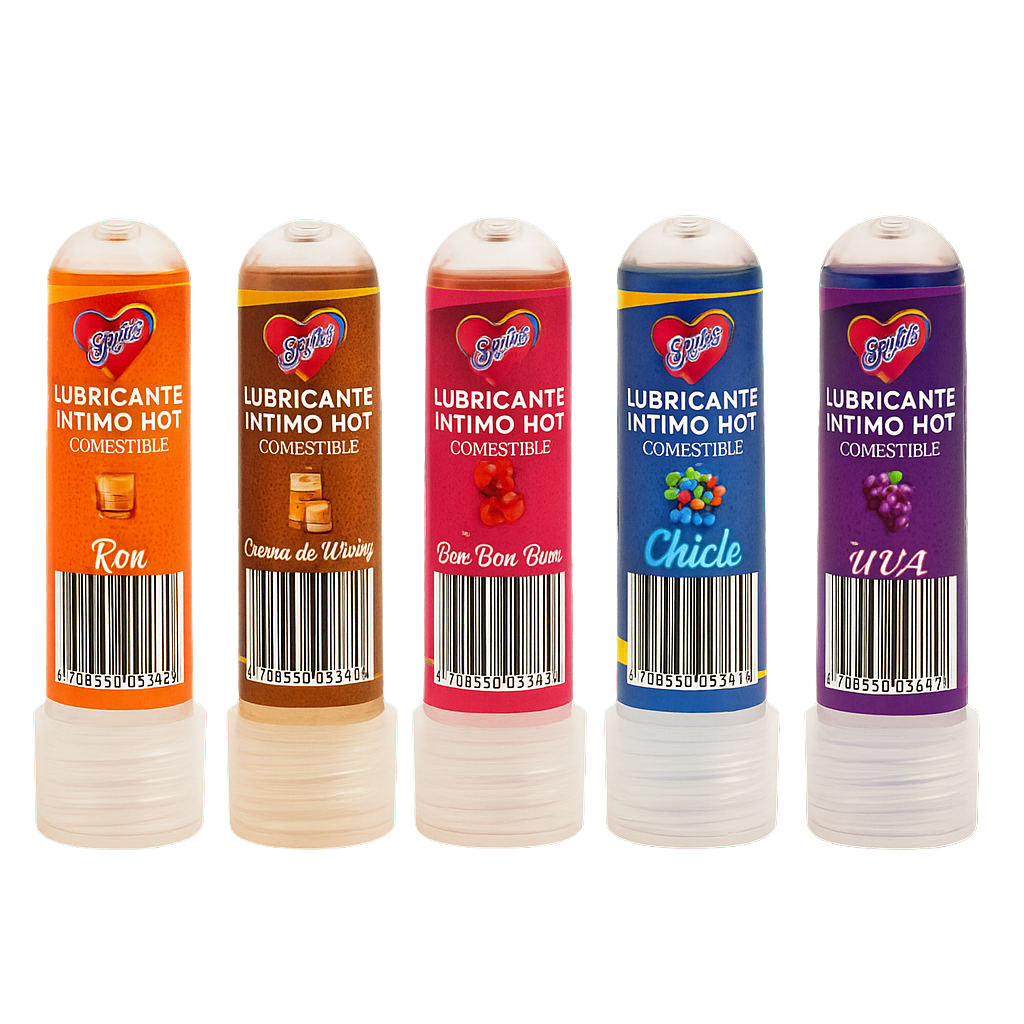 Lubricante intimo hot comestible 8ml  de sabores