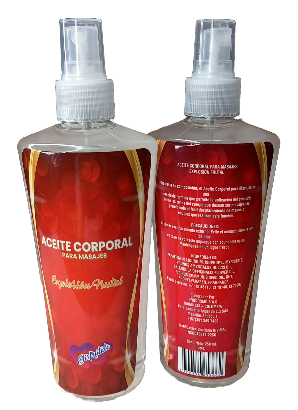 ACEITE CALIENTE EXPLOSIÓN FRUTAL PARA MASAJES CORPORALES