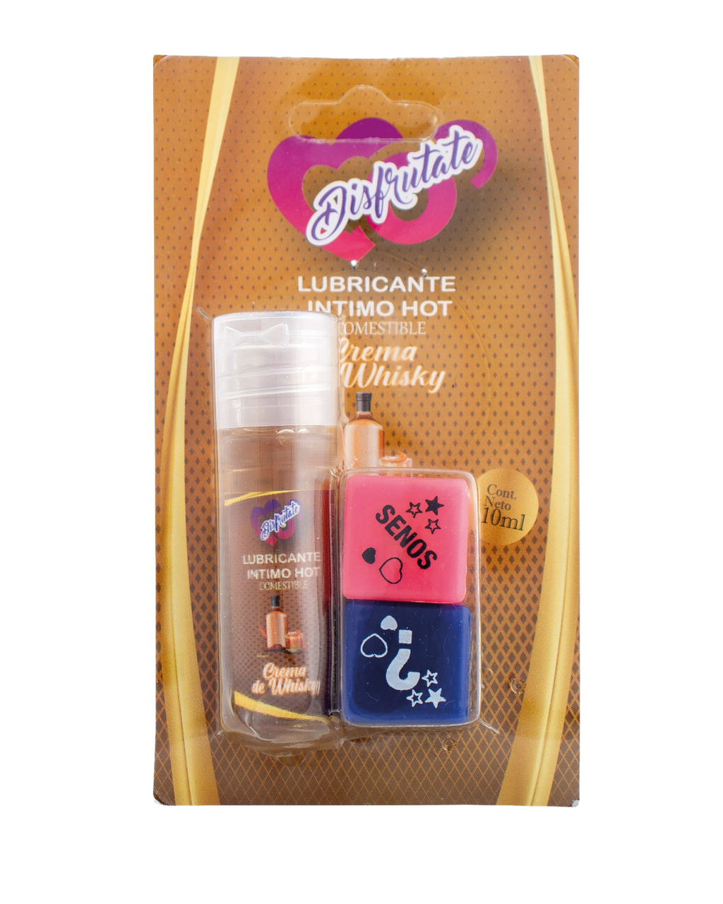 Lubricante intimo hot comestible 10ml mas dados  de sabores
